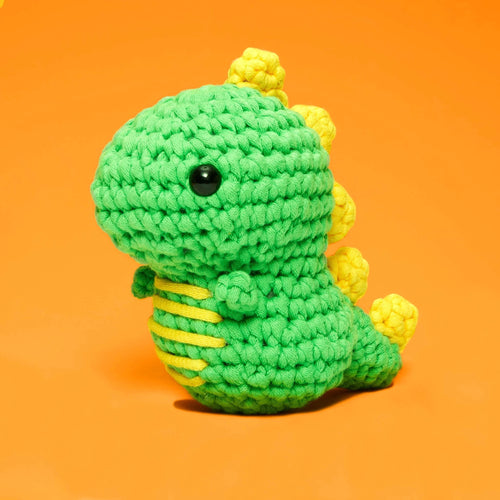 Fred the Dinosaur Crochet Kit for Beginners with Welcome Charm Bracelet